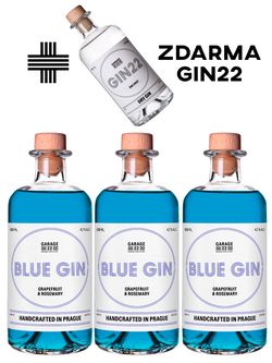 Garage 22 3x BLUE GIN + Gin22 Zdarma