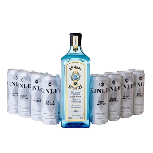 Párty set Bombay 1l 40% + Kinley Tonic 8 x 0,33l plech