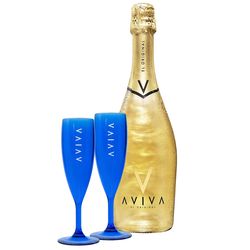 AVIVA Gold + 2 skleničky