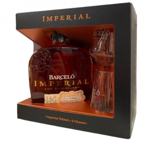 Ron Barcelo Imperial 0,7l 38% + 2x sklo GB