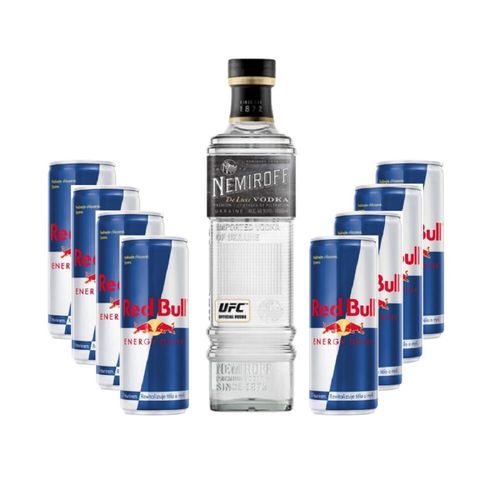 Párty set Nemiroff De Luxe 1l 40% + 8x Red Bull 0,25l